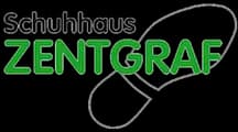 Schuhhaus Zentgraf Logo mit grünem Schriftzug und Schuhkontur
